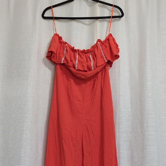 Red Ruffled Jumpsuit - Picture 5 of 16